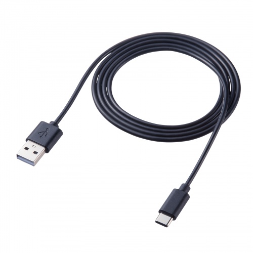 付属するUSB-AからUSB-Cへの充電用ケーブルのメーカー写真。