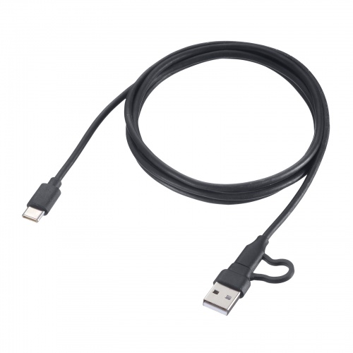 約1.5mのUSBケーブルとC-A変換アダプタ。