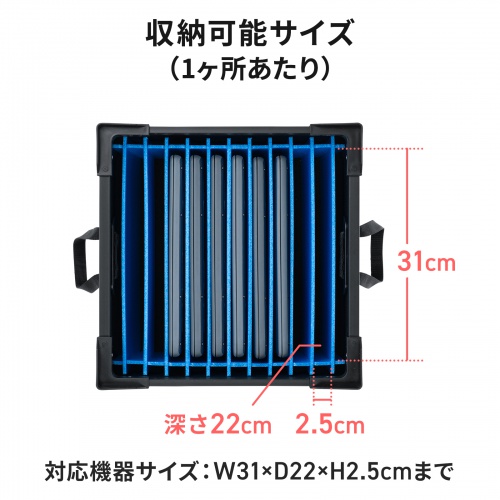 1区画の25×310×220mmを示すメーカー寸法画像。厚さ方向25mmを確認する。