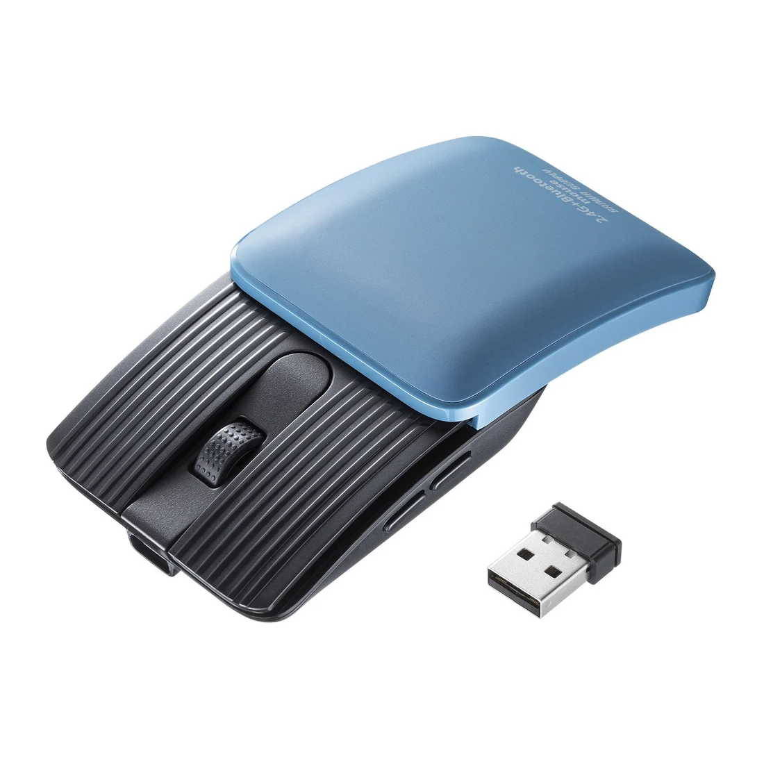 ブルーのMA-WBBS526BLとUSB-Aレシーバーの公式写真。