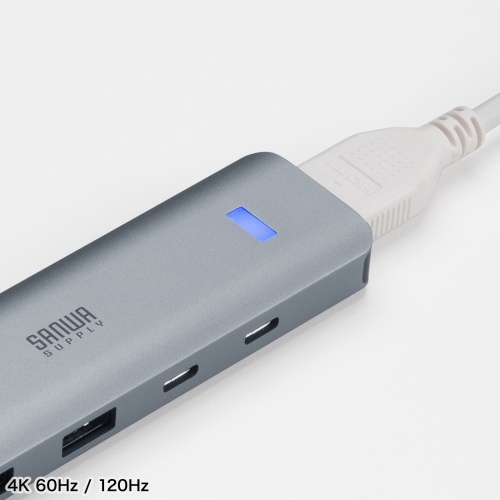 4K60Hzまたは120Hzを示す青LEDのメーカー写真。