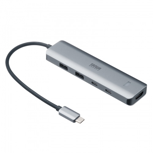 USB-10TCHPS39S本体とPC接続USB-Cケーブルのメーカー商品画像。