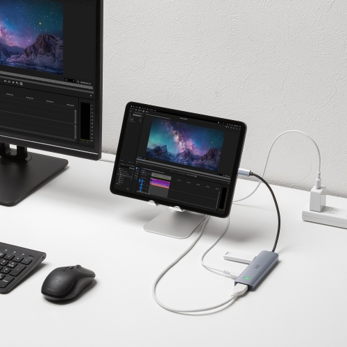 タブレットからHDMI画面へ接続するメーカー例。