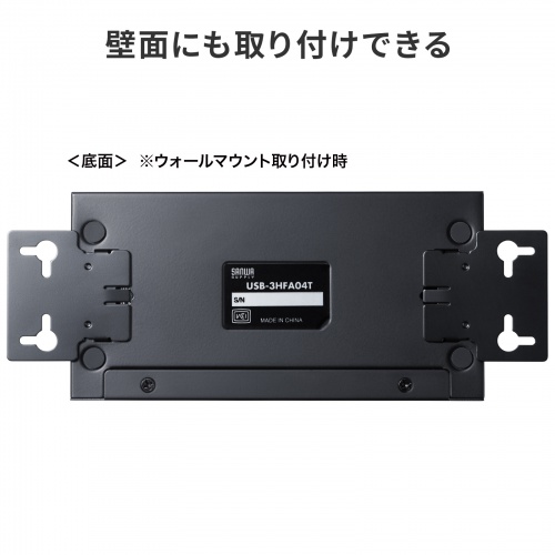 付属ウォールマウントを装着した状態。壁固定用のネジは別途必要です。