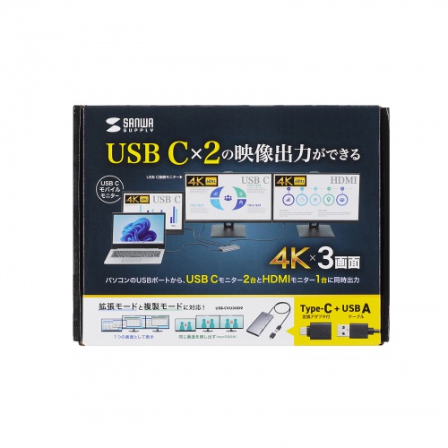 USB-CVU3HD9のメーカー包装写真。